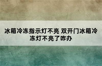 冰箱冷冻指示灯不亮 双开门冰箱冷冻灯不亮了咋办